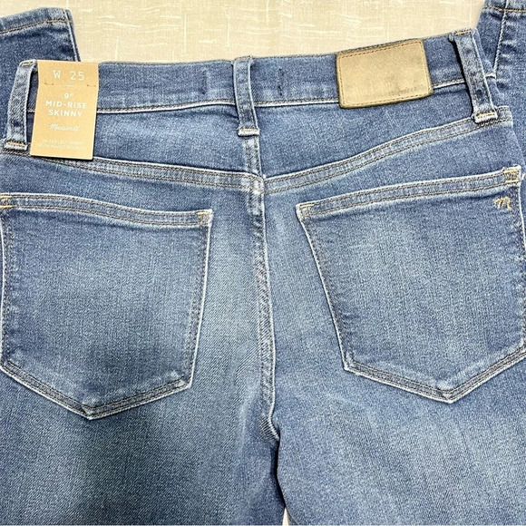 Madewell NWT 9" Mid-Rise Skinny Jeans 25 - Picture 5 of 6